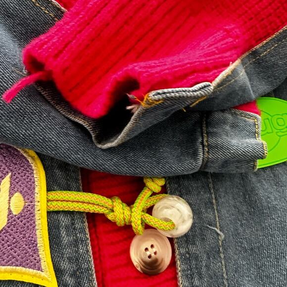 Denim Stitching Cardigan Sweater Loose
Knitted For Women halloween - Picture 5 of 14